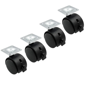 Furniture Caster 1.5 Inch Polyurethane <b>Swivel</b> With Brake Plate Mount General Use - Product Image 4