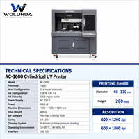 Mesin UV Rotary Wolunda untuk Usaha Kecil, Pencetakan Custom Tumbler, Botol, Cangkir, Kaleng, 4000W AC220V, Mesin UV Silinder Industri