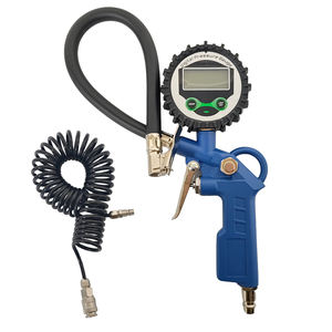 Gonfleur de pneus numérique portable avec manomètre - Tuyau noir et corps bleu pour une utilisation facile - Product Image 3