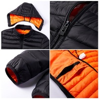 Vestes matelassées légères pour hommes avec logo personnalisé, capuche amovible, imperméables, isolées, pour l'extérieur, vestes d'hiver matelassées pour hommes