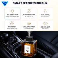Diffuseur d'arômes intelligent électrique USB en verre pour voiture 500 ml sans alcool, purificateur d'air portable pour la maison et le véhicule avec logo personnalisé