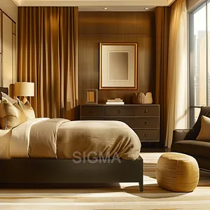 طاولة خشبية أمريكية رائجة بجانب السرير بتصميم جديد، خزانة خشبية بجانب السرير بأدراج