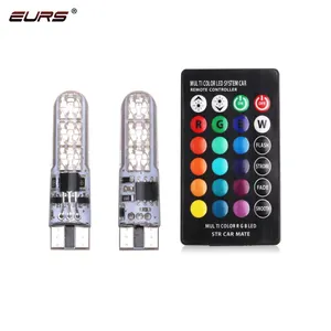 EURS None polarity RGB remote control 5050 Canbus shenzhen auto electrical system 12v t10 5W led silicone bulb plate smd light