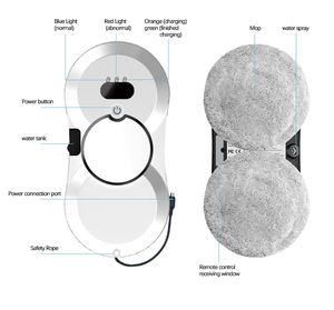 Nettoyeur de <span class=keywords><strong>vitres</strong></span> automatique intelligent W17S le plus vendu avec pulvérisation d'eau, <span class=keywords><strong>robot</strong></span> de nettoyage - Product Image 6