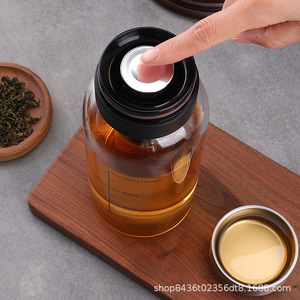 Large Capacity Glass Tea Cup With Stainless Steel Lid And Filter For Travel Brewing 500ml - Product Image 4