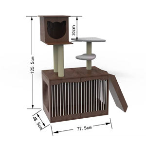 Harga kompetitif furnitur hewan peliharaan mewah kayu rumah kucing dengan Sisal menggaruk Post kucing menara Kondominium memanjat bingkai dalam ruangan kucing pohon - Product Image 2