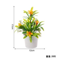 Kleine grüne Plastik Trompete Blume Bonsai Topf Simulation für Innen Desktop Ornament Home Decor Thanksgiving Hochzeit