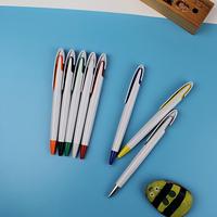 Stylo bille promotionnel en plastique bleu 1.0 avec logo personnalisé, corps long, encre indélébile, couleurs personnalisables