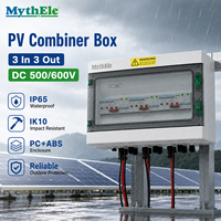 Boîtier de Combinaison Solaire 3 Entrées 3 Sorties DC 500V 600V IP65 avec Disjoncteur DC et Porte-Fusible SPD