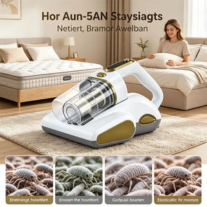 Aspirateur à <span class=keywords><strong>matelas</strong></span> ultrasonique UV à forte aspiration 450W, filtration H10, dispositif anti-acariens <span class=keywords><strong>pour</strong></span> le nettoyage des tissus de literie - Product Image 1