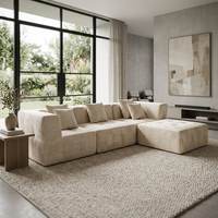 Canapé modulaire sectionnel en tissu capitonné minimaliste italien, éponge compressée sous vide, pour salon moderne, appartement, hôtel