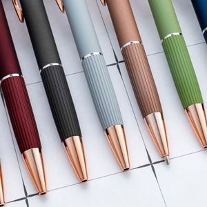 1.0Mm Glue-Spray Retractable Aluminum Custom Logo New Rose <b>Gold</b> Multi-Color Threaded Metal <b>Pen</b> - Product Image 3