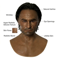 Masque de célébrité réaliste en silicone pour homme, avec texture de peau et ligne de cheveux naturelle, réutilisable pour fête d'Halloween adulte