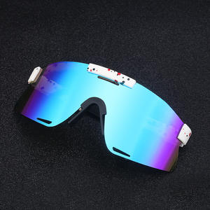 Gafas de Sol de Ciclismo Estilo Europeo, Lentes de PC con Protección UV400, Unisex, para Deportes al Aire Libre, Protección Solar, Montura Negra, C9 - Product Image 1