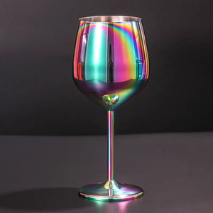 Verres à vin rouge de luxe personnalisés en acier inoxydable plaqué or cuivre coloré de 16 oz, gobelet pour mariage et fête - Product Image 6