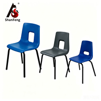Chaises d'écolier ergonomiques en plastique PP monobloc empilables, avec structure tubulaire métallique durable, colorées, pour la maternelle