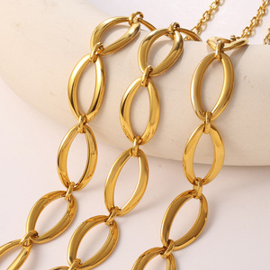 Collar de Eslabones Ovalados Dorados, Cadena Geométrica de Aleación de Zinc, Joyería de Moda para Fiestas, Cadena para Clavícula - Product Image 2