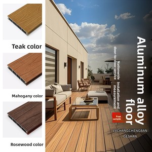 Revêtement de sol gaufré en alliage d'aluminium et bois composite anti-corrosion pour terrasses et pavés de cour extérieure - Product Image 5