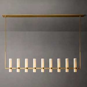 Candelabro de anillo de dos niveles paralelo de cristal Circular minimalista posmoderno para comedor creativo nórdico dormitorio hogar - Product Image 5