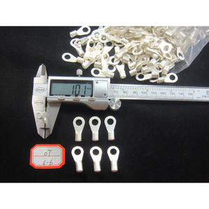 Terminales de Anillo Han Yi OT6-6 de Cobre Puro, Calibre 6 AWG, 1.0 mm de Espesor, para Electrónica e Ingeniería Eléctrica - Product Image 1