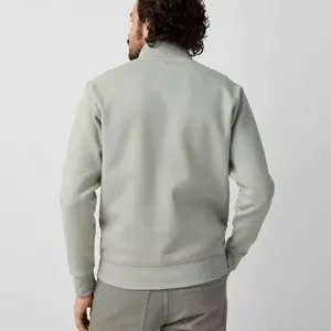 High Quality Quarter Zip Pullover Sweatshirts Men Custom Logo Heavyweight Cotton Fleece Half Zip Hoodies Men Jumper