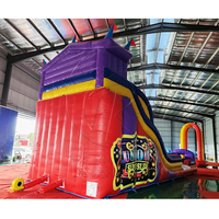 Toboggan aquatique gonflable double avec 2 piscines et mur d'escalade, combo gonflable pour enfants, jeux de plein air dans la cour