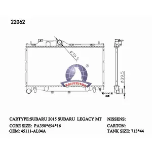 22062 Cooling Radiator Voor Subaru Legacy Aluminium Auto Radiator Oem A13425