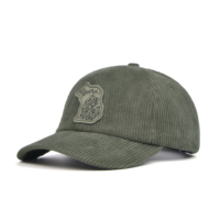 Casquette de baseball personnalisée en velours côtelé avec logo, style vintage, 6 panneaux, pour homme, vente en gros