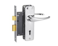 Serrure de porte moderne pour usage résidentiel, corps de serrure à mortaise à 2 leviers avec poignées, ensemble de serrures et clés, Serrure de porte en bois