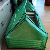 Digalvanisasi tempat tidur taman dengan penutup pot logam kotak Kit rumah kaca Mini untuk tumbuh sayuran buah bunga