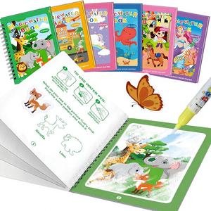 <span class=keywords><strong>Livre</strong></span> de peinture à l'eau magique réutilisable pour les tout-petits avec plus de 110 autocollants et stylo, activités de dessin magiques, livres de coloriage pour les tout-petits - Product Image 1