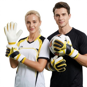 Gants de gardien de but LI-NING en cuir, longueur poignet, durables, compatibles écran tactile, détection des aiguilles, quatre saisons, séchage rapide - Product Image 1