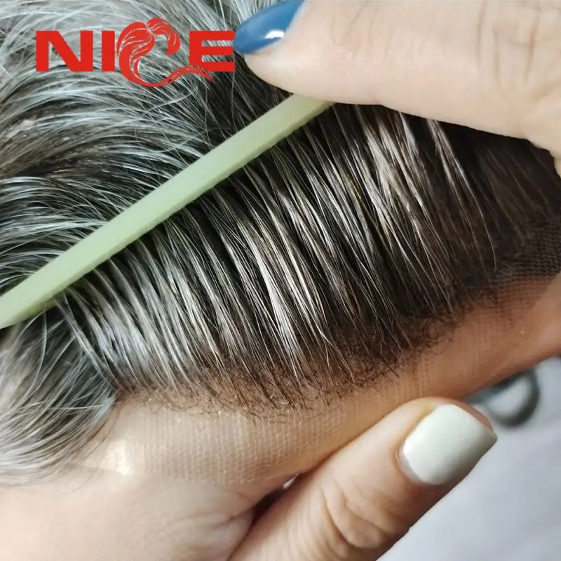 Schwarzes Haar Toupet Männer dünne Haut Mono mit NPU Basis Haare rsatz Toupet