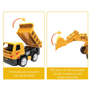4 Pack Inertia Engineering Construction Vehicle <b>Toys</b> Set Drop Resistant <b>Crane</b> Excavator Bulldozer Mixer <b>Truck</b> Kids Gift - Product Image 5