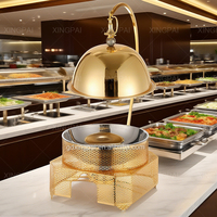 XINGPAI Hotel & Restaurant De Luxe 8L En Acier Inoxydable Doré Réchaud Avec Support Couvercle Équipement De Restauration Buffet Réchauffeur De Nourriture