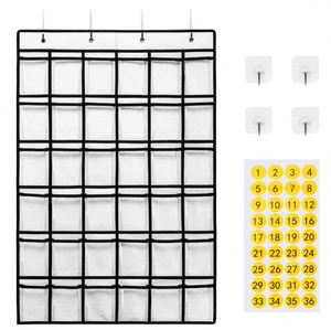 Organizador de Bolsillos para Aula con 36 Compartimentos, Ganchos Metálicos, PVC Colgante para Teléfonos Celulares, Suministros de Oficina y Escolares - Product Image 1