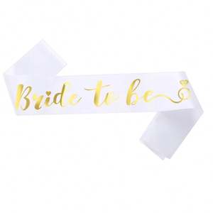 Banda para Despedida de Soltera, Color Rosa y Blanco, Satén con Estampado Dorado, para Decoración de Despedidas de Soltera y Bodas - Product Image 4