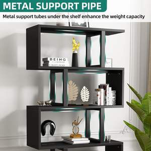 AILICHEN Chambre à coucher minimaliste étagère cadre en acier + étagère de rangement pour feuilles étagère de salon - Product Image 6