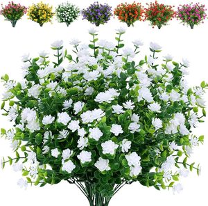 Fleurs d'eucalyptus artificielles LUYI, résistantes aux UV, arbustes en plastique, verdure artificielle, plantes et fleurs artificielles pour la décoration extérieure - Product Image 1