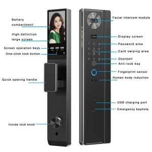 Cerradura Inteligente para Puerta con Doble Huella Dactilar, Reconocimiento Facial, Aplicación Tuya, Tarjeta de Memoria, Seguridad para Hoteles, Cerradura Electrónica Inteligente de Grado C - Product Image 4