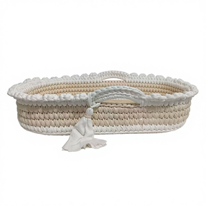Panier à langer pour bébé en coton crocheté, style bohème moderne, écologique, fait sur mesure, imperméable, ovale, avec <span class=keywords><strong>rangement</strong></span> - Product Image 5