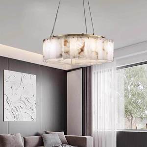 Lámpara Colgante LED Rectangular Moderna de Lujo, de Mármol Natural y Cobre, con Garantía, Apta para Mesas de Comedor e Islas de Cocina - Product Image 3