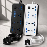 Maßgefertigte Industrielle Steckdosenleiste 2000W 6 Steckdosen 2m Kabel USB Typ C Ladeanschluss Mit Steuerschalter für Büro Werkstatt