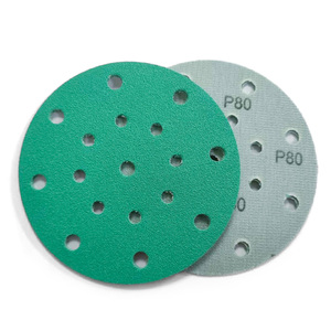 5 인치 125mm 녹색 후크 앤 루프 PET 필름 샌딩 디스크 사포 연마지 자동차 금속 벽 연마 - Product Image 6