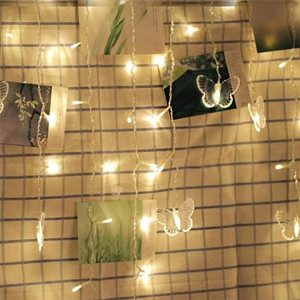 Hada de Navidad 8 modos Led cadena carámbano ventana cortina lámpara mariposa guirnalda decoración interior Halloween boda - Product Image 3