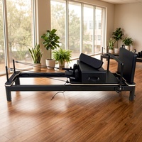 GELILAI Reformer de Pilates en aluminium noir durable pour usage commercial en studio de yoga et d'exercices corporels