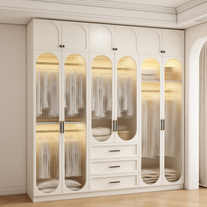 Armoire <span class=keywords><strong>en</strong></span> bois massif de Style crème français MDF <span class=keywords><strong>verre</strong></span> moderne Simple armoire de rangement pour la maison chambre <span class=keywords><strong>petit</strong></span> appartement coiffeuse - Product Image 2