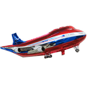 Palloncino a forma di aereo di linea di colore rosso blu per bambini decorazione di compleanno pavimento galleggiante in pellicola di alluminio palloncino - Product Image 6