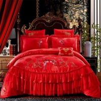 Parure de lit de luxe en gros, ensemble de couette et draps de mariage, taille King et Queen