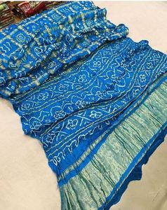 Sari en soie Gajji indienne festive, pur, bandhani, sari traditionnel artisanal en soie Gajji pure, ghatchola - Product Image 3